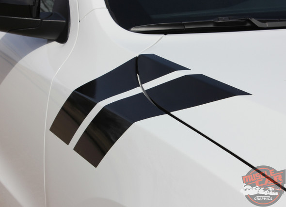 Front View of 2019 Dodge Durango Fender Decals DOUBLE BAR 2011-2025