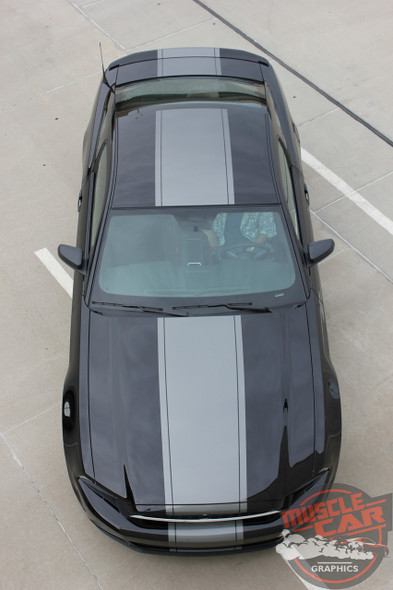 View of 2013-2014 Ford Mustang Center Wide Stripes VENOM KIT
