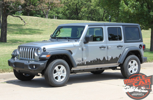 Side View of 2018 Jeep Wrangler Side Decals SCAPE SIDE KIT 2019 2020 2021