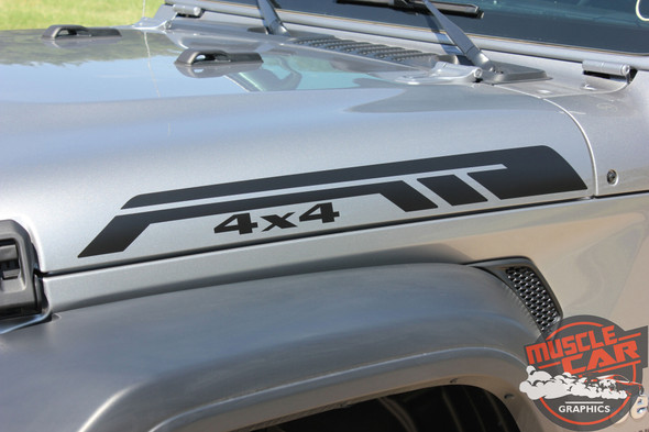 Front View of Jeep Wrangler Graphics BYPASS and ACCENTS 2018-2026