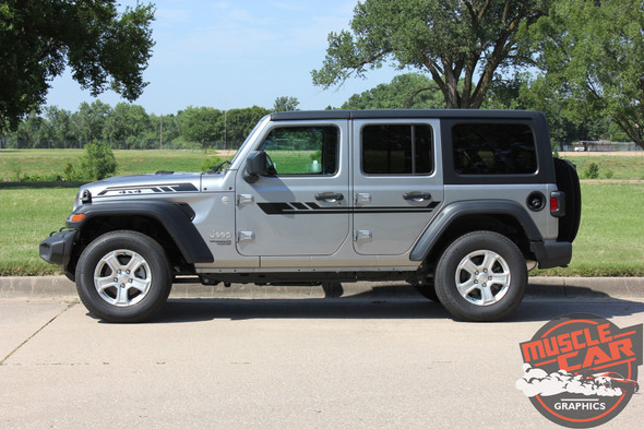 Side View of Jeep Wrangler Graphics BYPASS SIDE KIT 2018-2026