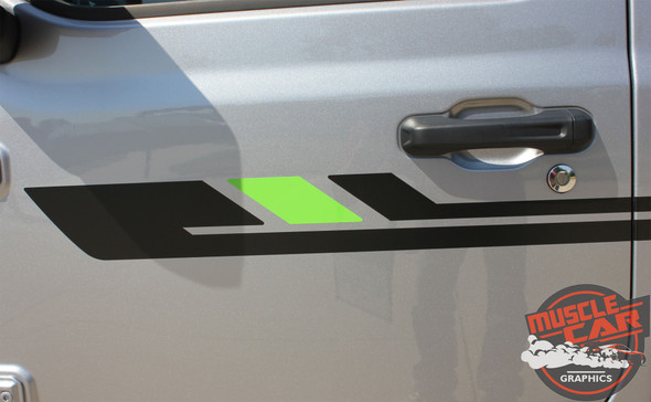 Front View of Jeep Wrangler Graphics BYPASS SIDE KIT 2018-2026