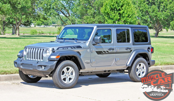 Side View of Jeep Wrangler Stripes BYPASS SIDE KIT 2018-2026