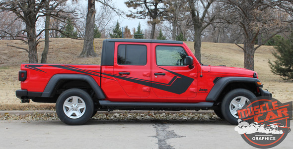PARAMOUNT SOLID : Jeep Gladiator Side Body Graphics Decal Stripe Kit for 2020-2026
