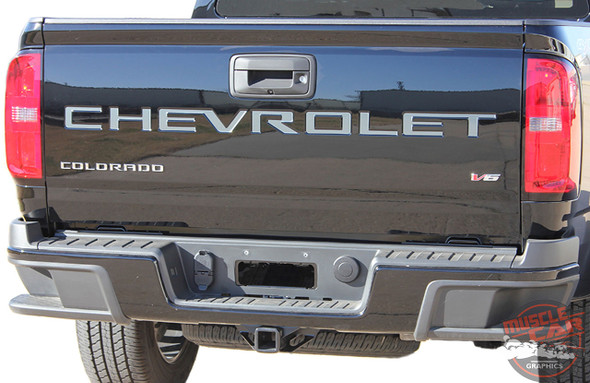 Chevy Colorado Rear TAILGATE LETTERS Accent Decals Vinyl Graphic Stripe Kit fits 2021-2026