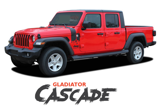 Jeep Gladiator CASCADE Side Body Mountain Peak Vinyl Graphics Decal Stripe Kit for 2020-2026 Models