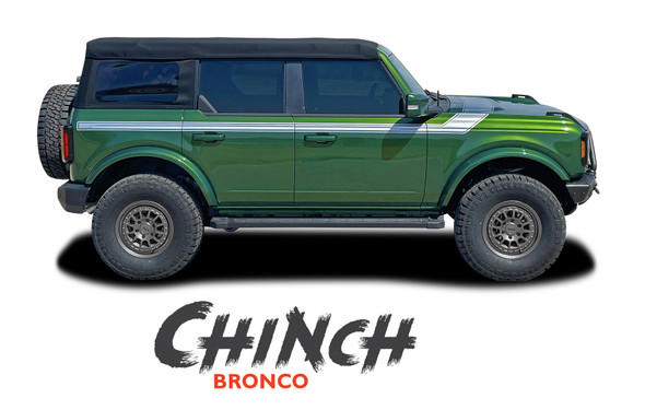 2021-2026 Ford Bronco Full Size Side Door Decals CINCH Stripes Vinyl Graphics Kit (MCG-8243)