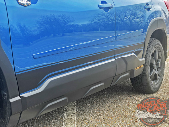 Subaru Forester Side Door Stripes GROOVE SIDES Decals Vinyl Graphics Kit 2019 2020 2021 2022 2023 2024