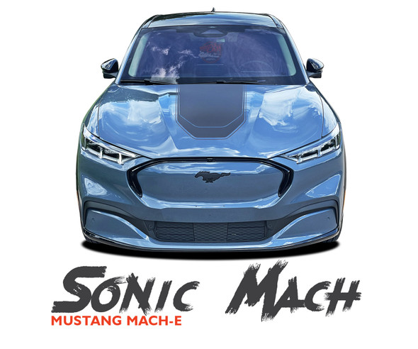 Ford Mustang Mach-E Hood Stripes SONIC SOLID Body Stripes Door Decals Vinyl Graphics Kit 2021-2026