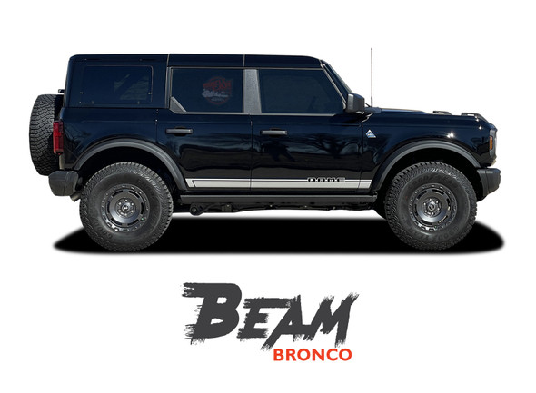 Ford Bronco Full Size Side Door Decals BEAM Stripes Vinyl Graphics Kit (MCG-10030)