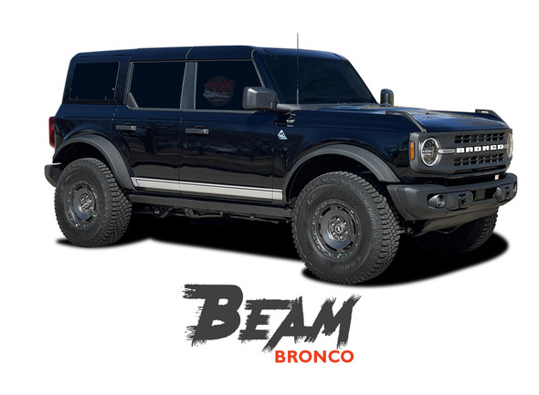 Ford Bronco Full Size Side Door Decals BEAM Stripes Vinyl Graphics Kit (MCG-10030)