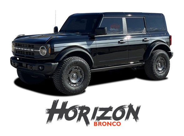 Ford Bronco Full Size Side Door Decals HORIZON Stripes Vinyl Graphics Kit (MCG-10026)