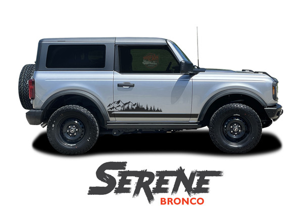 Ford Bronco Full Size Side Door Decals SERENE Stripes Vinyl Graphics Kit (MCG-10385)