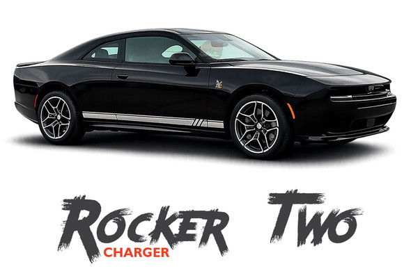 Dodge Charger ROCKER TWO Side Body Door Stripes Vinyl Graphics Decals (2024-2026) (MCG-10616)