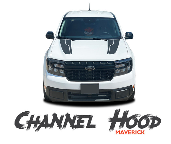Ford Maverick Hood Decals MAV CHANNEL HOOD Stripes Vinyl Graphics Kit (MCG-10648)