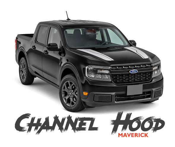 Ford Maverick Hood Decals MAV CHANNEL HOOD Stripes Vinyl Graphics Kit (MCG-10648)
