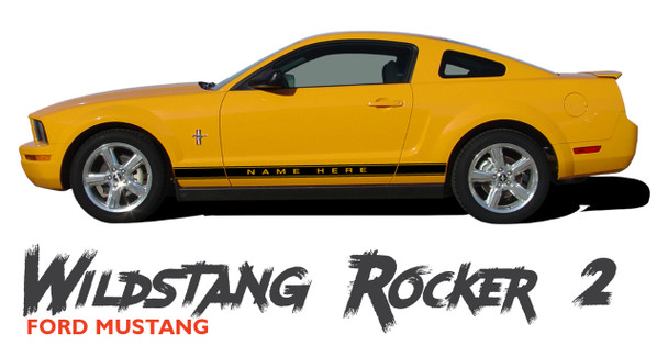 Ford Mustang WILDSTANG ROCKER TWO Lower Door Panel Body Vinyl Graphics Stripes Decals 2005 2006 2007 2008 2009