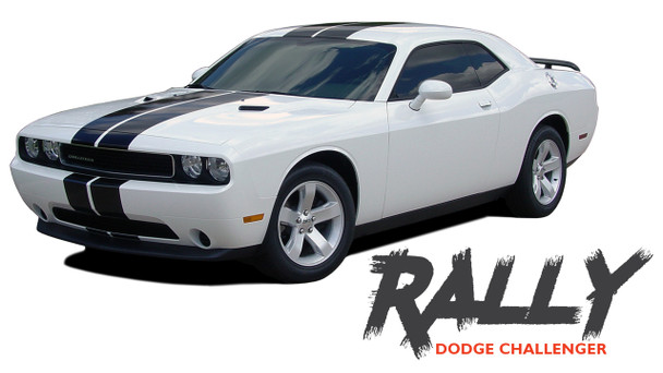 Dodge Challenger RALLY Bumper to Bumper 10 inch Vinyl Graphics Racing Stripes Decals Kit 2011 2012 2013 2014