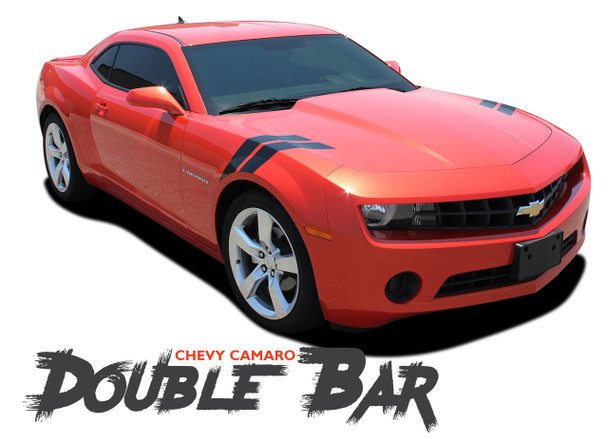 Chevy Camaro DOUBLE BAR LeMans Style Hood Fender Hash Stripes Vinyl Graphic Decal fits 2010 2011 2012 2013 2014 2015