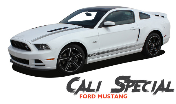 Ford Mustang CALI California Special GT/CS Style Hood Lower Rocker Panel Door Body Stripes Vinyl Graphic Decals 2013 2014