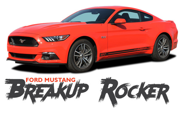 Ford Mustang BREAKUP Lower Door Rocker Panel Body Stripes Vinyl Graphic Decals 2015 2016 2017