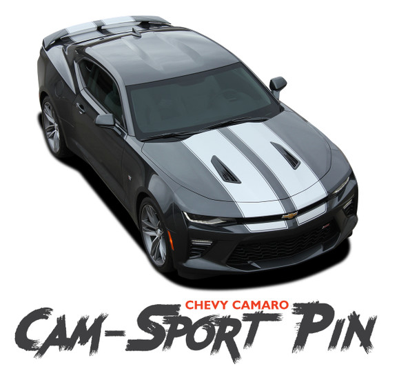 Chevy Camaro CAM-SPORT PIN Factory OE Style Rally Racing Stripes with Pin Outline Vinyl Graphics Kit 2016 2017 2018