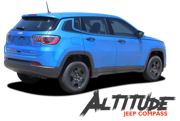 Jeep Compass ALTITUDE Upper Door Body Line Accent Vinyl Graphics Decal Stripe Kit for 2017 2018 2019 2020 2021 2022 2023 2024
