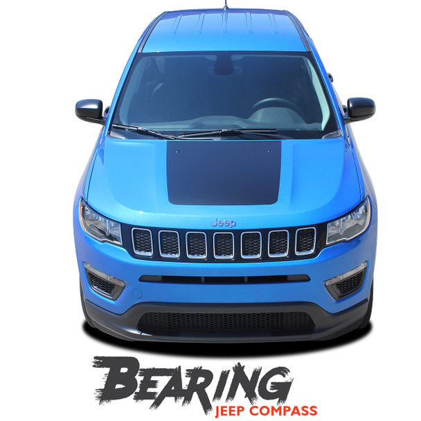 Jeep Compass BEARING SOLID Hood Vinyl Graphics Decal Stripe Kit for 2017 2018 2019 2020 2021