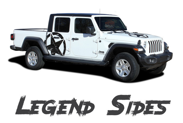 Jeep Gladiator LEGEND Side Body Star Vinyl Graphics Decal Stripe Kit for 2020-2026 Models