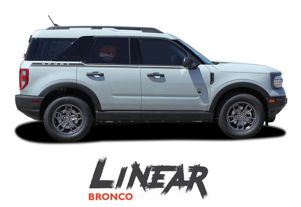 2021-2026 Ford Bronco Sport Upper Body Door Decals LINEAR Stripes Vinyl Graphics Kit