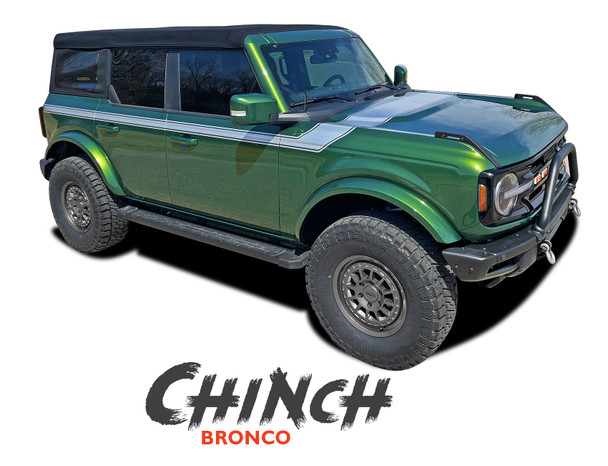 2021 2022 Ford Bronco Full Size Side Door Decals CINCH Stripes Vinyl Graphics Kit (MCG-8243)