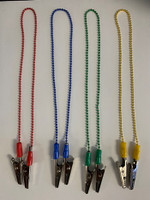 Bib Chain with Color Coated Chain & Color Plastic Ring, Red Each (SDS)