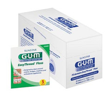 GUM EasyThread Floss 5 strands/envelope 50 envelopes/box 2/pack (Butler)