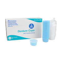 Denture Cup With Lid 8oz Blue Each (Dynarex)