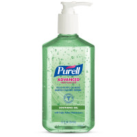 PURELL® Advanced Hand Sanitizer Soothing Gel 12 oz Pump Table Top Round Bottle
