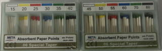 Paper Point Color Coded Bulk .06 #45 Taper Spill Proof 60pk (Meta)