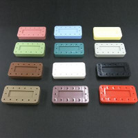 Bur Block Rectangular 14 Hole Yellow (Plasdent)