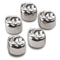 Pediatric Crown, DUR6 Primary Molar Crown, Stainless Steel, Refill, Package of 5.
