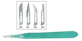 Scalpel with #15 SS Blade Sterile Disposable 10bx (Myco)
