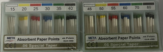 Paper Point Color Coded Bulk .06 #1540 Taper Spill Proof 60pk (Meta)