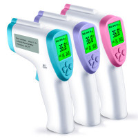 Non-Contact Touchless Infrared Thermometer, dual mode, Purple, point & click