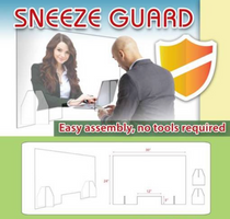 Sneeze Guard 30"x24" Clear with 12"x3" opening