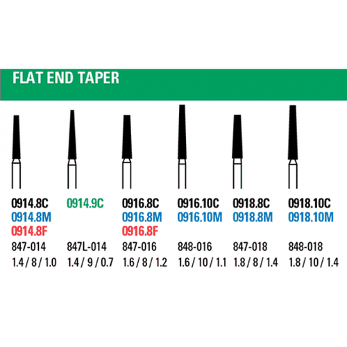 NeoD iamond #0916.8F (flat end taper) 25pk (Microcopy)