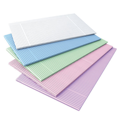 Patient Bibs Lavender, 13" x 18" 2-Ply Paper/1-Ply Poly, Pack of 125. Patient Bibs Lavender, 13" x 18" 2-Ply Paper/1-Ply Poly, Pack of 125.