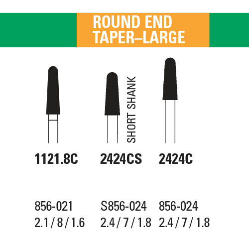 NeoDiamond #2424CS 'Short Shank' (round end taper-large) 25pk (Microcopy)