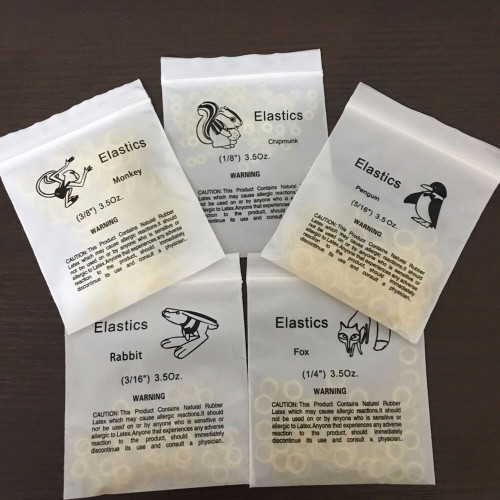 DEBKSGEOTI 10Packs/1000Pcs Dental Orthodontic Elastics Latex Rubber Bands (10Bags Rabbit 3/16 3.5OZ