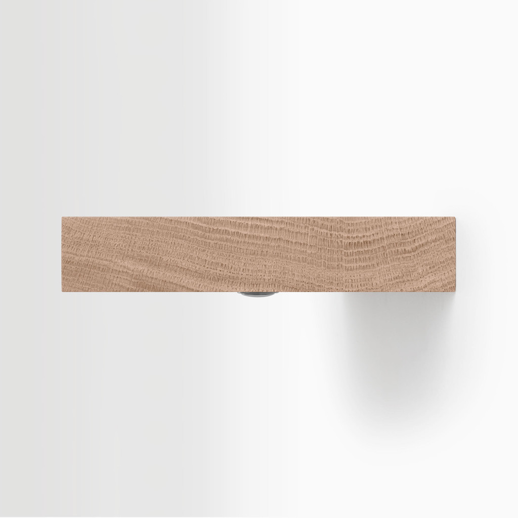 Aksel LED White Oak Glazed Floating Shelf