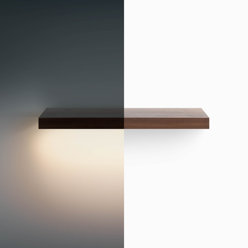 Aksel LED Walnut Floating Shelf