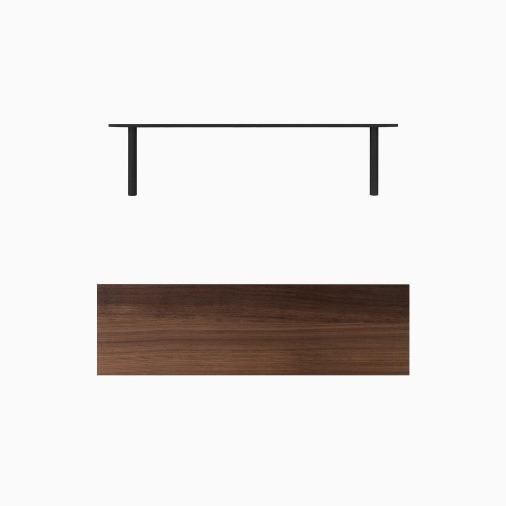 CLEARANCE - 24" x 7" x 1.25" Aksel Walnut Floating Shelf (Unfinished)