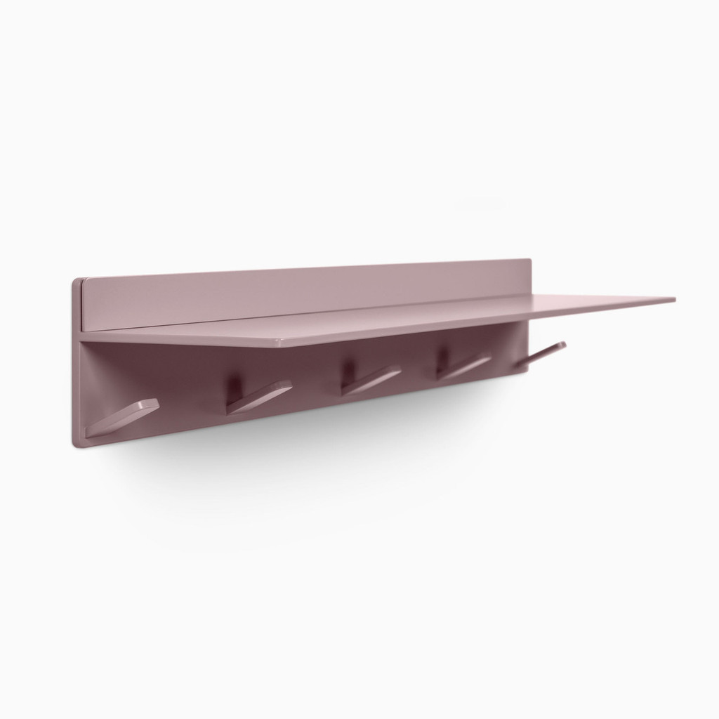 Tromso Steel Floating Shelf + Coat Rack (Steel Cover Plate)